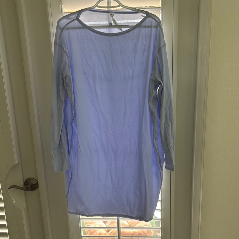 Lululemon Back in Action long sleeve dress.. light blue